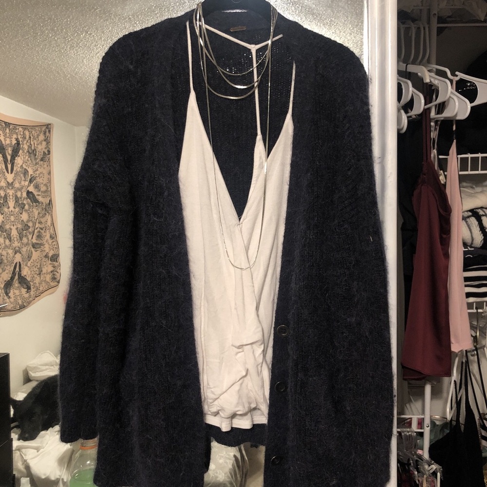Free people fuzzy sweater/cardigan